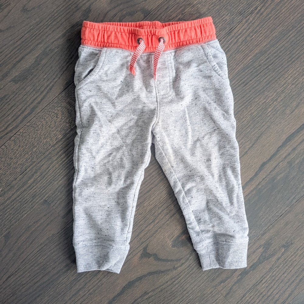 Cat & Jack Toddler Jogger Pants, Gray Orange, 18 Months